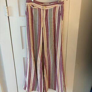 Anthropologie Linen Pants, Wide-Leg, Size 2 but runs large (like Maeve collectio